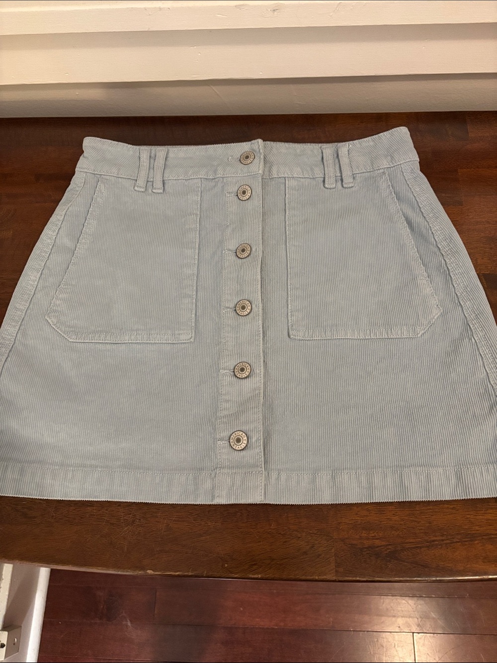 American Eagle Blue Corduroy A-Line Skirt